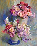 Laura Coombs Hills, 'Zinnias and Stock', c. 1935, pastel on paper