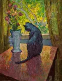 Mischa Askenazy, 'Cat and Vase', oil on canvas