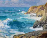 'Seascape' by Maurice Braun, oil on canvas, sold Aug 2009