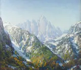 Henry Joseph Breuer, A view of Mount Whitney, oil on panel