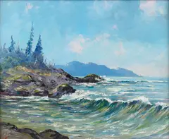 Jules B. Dahlager, Alaska, near Ketchikan, oil on canvasboard