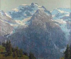 Edgar Alwin Payne, Majestic alpine scene, oil on canvas