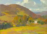 'Over Hills and Vale' by Franz Bischoff, oil on board, offered Aug 2009
