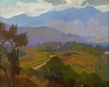 Elmer Wachtel, Houses near Pasadena, looking west; Sierra snow scene (double-sided)