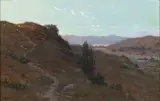 'Alysian Hills' by Elmer Wachtel, oil on canvas affixed to board, offered Aug 2009