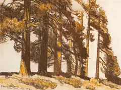 Maynard Dixon, 'Fallen Leaf', 1932, pastel on paper