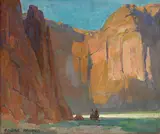 Navajos, Canyon de Chelly by Edgar Alwin Payne, oil on canvas, offered Aug 2009