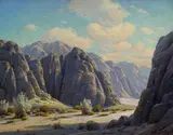 'Etchings of the elements, Box Canyon' by Paul Grimm, oil on canvas, sold Aug 2009