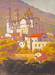 Sam Hyde Harris, 'The Church of Taxco in Old Mexico', gouache on board