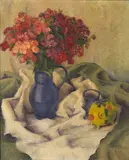 Milvia W. Boak, 'White drape'; 'The blue vase' (2), first