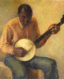 Milvia W. Boak, The banjo player, oil on canvas