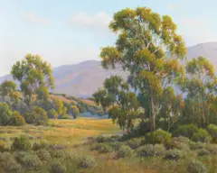 Afternoon eucalyptus by David Chapple, oil on canvas affixed to board, sold Aug 2009