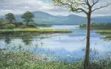 Peter Ellenshaw, A clearing storm over the wetlands, 1983, oil on canvas