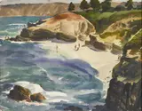 Charles Payzant, La Jolla cove, watercolor on paper