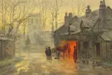 Frank F. English, The blacksmith sight: 20 1/2 x 30in