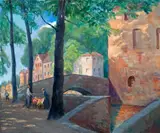 Clarence Montfort Gihon, The flower seller 25 x 30in