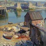 Emile Gruppé, Lobster Fisherman Camp Rockport 25 x 25in