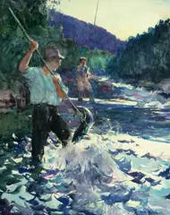 Frank Weston Benson, Landing the big one 20 1/4  x 16 3/4in