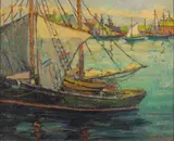 Fern Coppedge, Harbor scene 13 x 16in