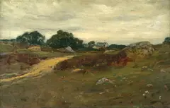 Dwight William Tryon, Summer landscape 13 3/4 x 22in