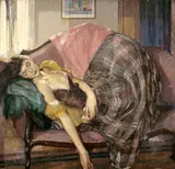 Richard Edward Miller, The Plaid Skirt 34 x 36 in.