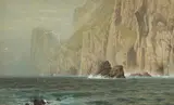 William Trost Richards, Coastal cliffs 22 3/4 x 37in