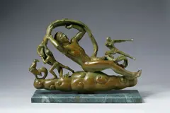 Paul Manship, 'Morning and Night' from 'Moods of Time' 14 1/2 x 22 x 8in and 15 1/2 x 22 1/2 x 5 1/2in respectively