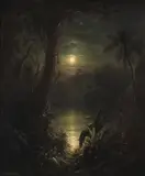 Frederic Edwin Church, Twilight in the Tropics (A tropical moonlight) 30 x 25 1/4in