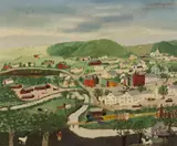 Grandma Moses, 'Hoosick Falls', 1944 21 1/2 x 26in