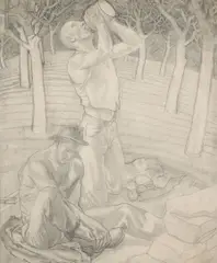 Dunbar D. Beck, Study for lunchbreak 23 x 19in(sight)