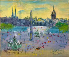 Jean Dufy, Place de la Concorde, oil on canvas