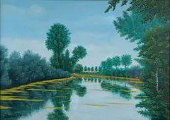 River scene by Camille Bombois, oil on canvas, sold May 2009