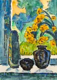 Frühling am fenster by Karl Schmidt-Rottluff, 1966, watercolor on paper, sold May 2009