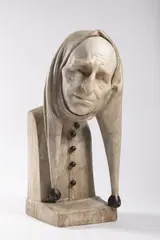 Gotthard Sonnenfeld, Eulenspiegel, Early 20th century, Two kinds of marble, metallic paint