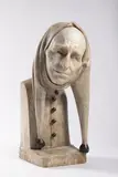Gotthard Sonnenfeld, Eulenspiegel, Early 20th century, Two kinds of marble, metallic paint