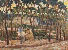 Jan Štursa, A Landscape, 1906, Oil on cardbord