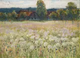 Karel Langer, Meadow with Dandelions, 1905 - 1910, Oil on cardboard