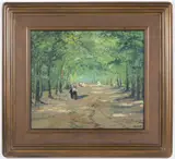 Stanislav Lolek, An Alley in Luhačovice, 1917, Oil on cardboard