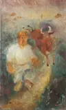 Grigorij Musatov, Man with a Bull, 1930s, Oil on canvas