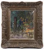 Konstantin Korovin, Parisian Street at Night, 1931, Oil on plywood