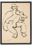 Emmanuel Mané-Katz, A Violinist, First half of 20th century, Ink on paper