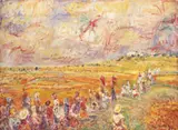 Bohumír Dvorský, A Pilgrimage to Svatý Kopeček, 1930s, Oil on canvas