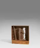 Horst Antes, Interieur (mit Rückwand) mit stehender Figur und Leiter