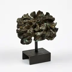 Emil Cimiotti, Strukturen - schräg, 1976, Bronze, braun, teilweise blaugrün patiniert