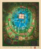 Friedensreich Hundertwasser, Window out of the Pond - Window into the Pond, 1978, Farbradierung auf Bütten