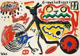A. R. Penck, Was ist Gravitation?, Farbserigrafie auf beschichtetem Karton