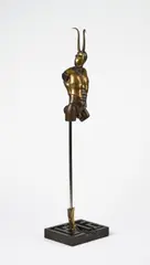 Paul Wunderlich, Minotaurus, Bronze, braun patiniert und teilpoliert und Metallstab