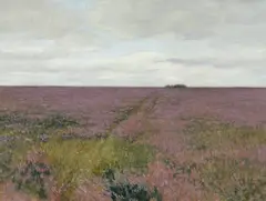 Hans am Ende, "Blühende Heide", Öl auf Leinwand