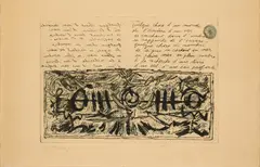 Pierre Alechinsky, Quelque chose d'un monde, 1952, Radierung auf LANA (Wasserzeichen)