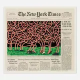 Fred Tomaselli, August 29, 2013, 2014, screenprint in colors on archival inkjet